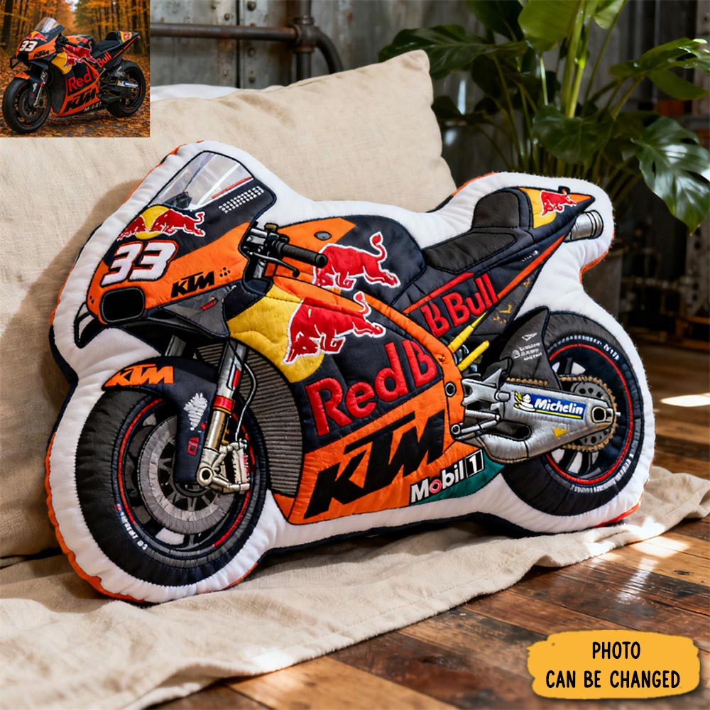 Personalized Photo Motorcycle Pillow Sport Themed Sofa Accent Gifts For Motorcycle Lovers