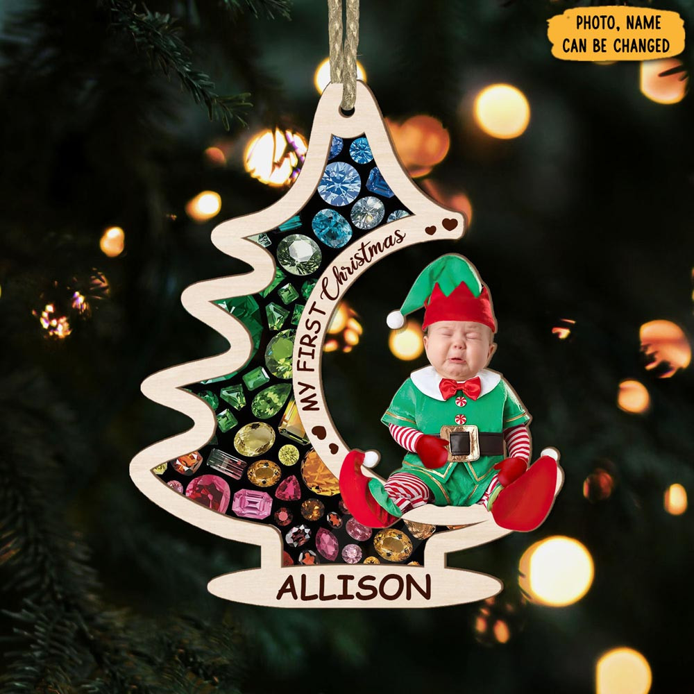 Personalized Photo My First Christmas Ornament Funny Christmas Ornament Gifts
