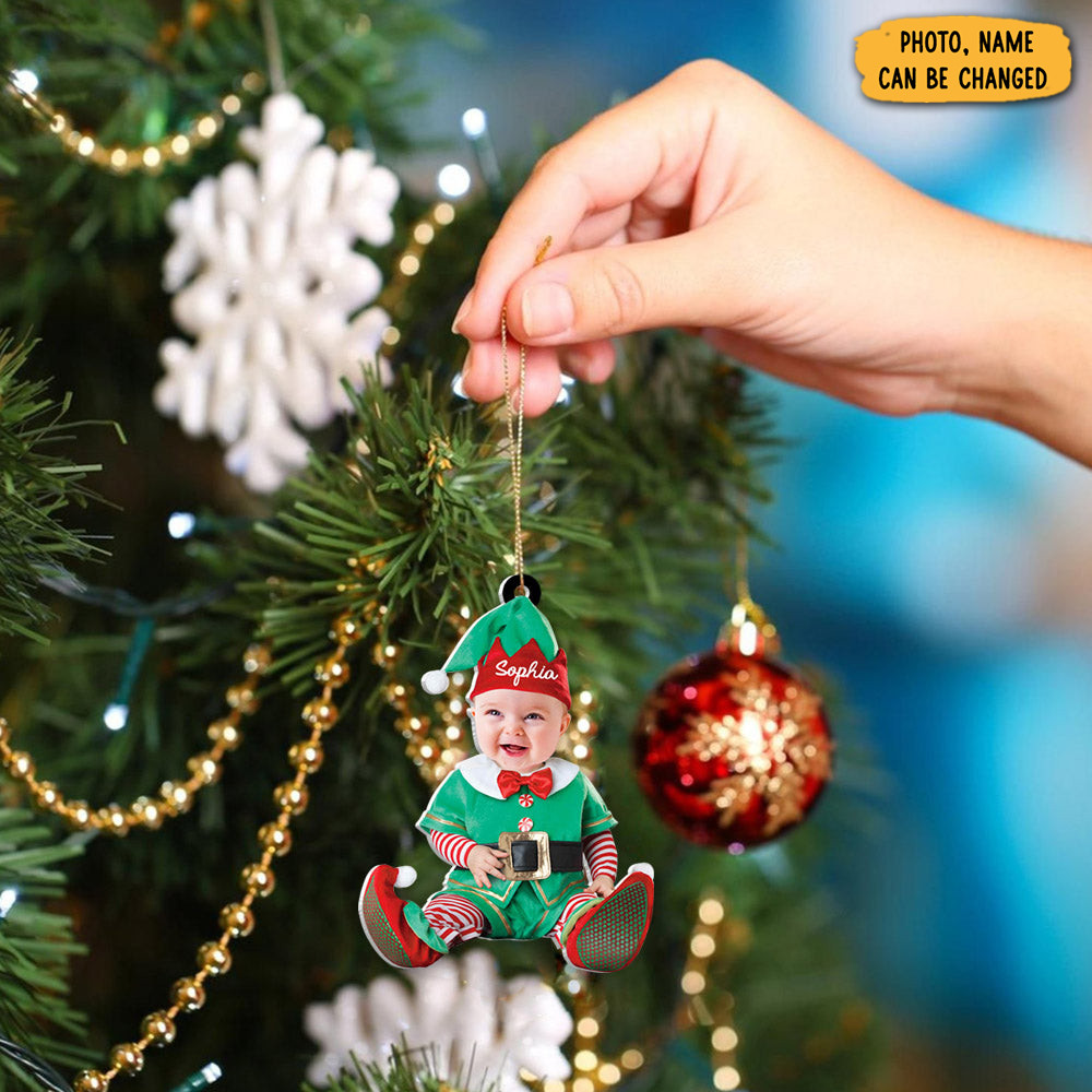 Personalized Photo Newborn Baby Christmas Ornament Winter Decor Xmas Gift For Mother