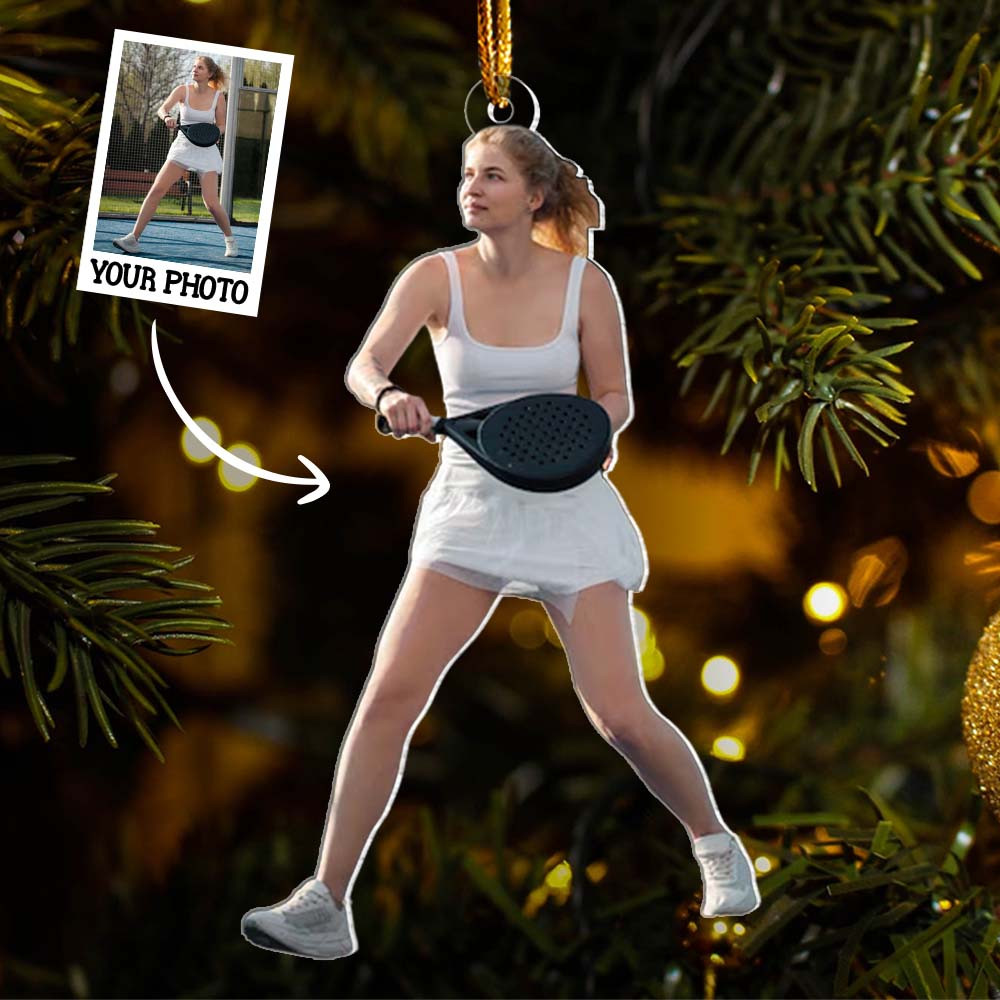 Personalized Photo Pickleball Christmas Ornament Christmas Decor Pickleball Lover Xmas Gifts
