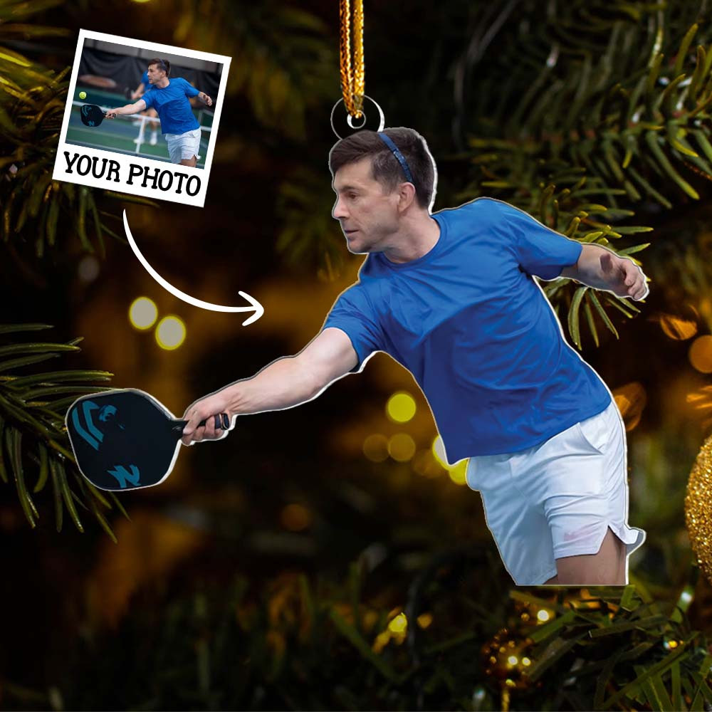 Personalized Photo Pickleball Christmas Ornament Xmas Tree Decor Father Christmas Gifts