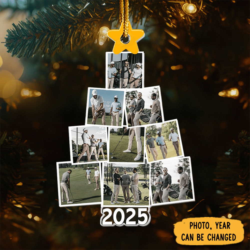 Personalized Photo Pine Tree Christmas Ornament Christmas Tree Decor Holiday Gifts For Coworker