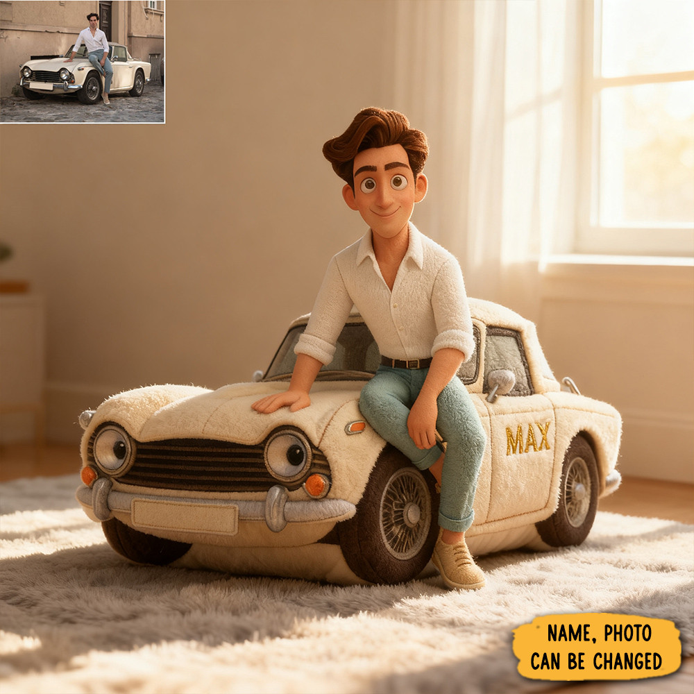 Personalized Photo Pixar Car Pillow Bedroom Decor Sofa Accent Presents For Him