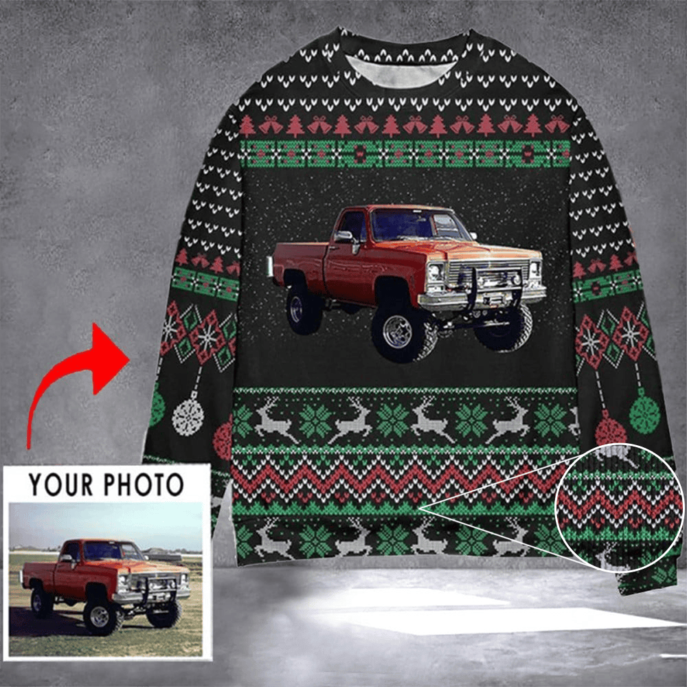Personalized Photo Race Car Ugly Sweater Racing Lover Matching Christmas Clothing Gift For Guys