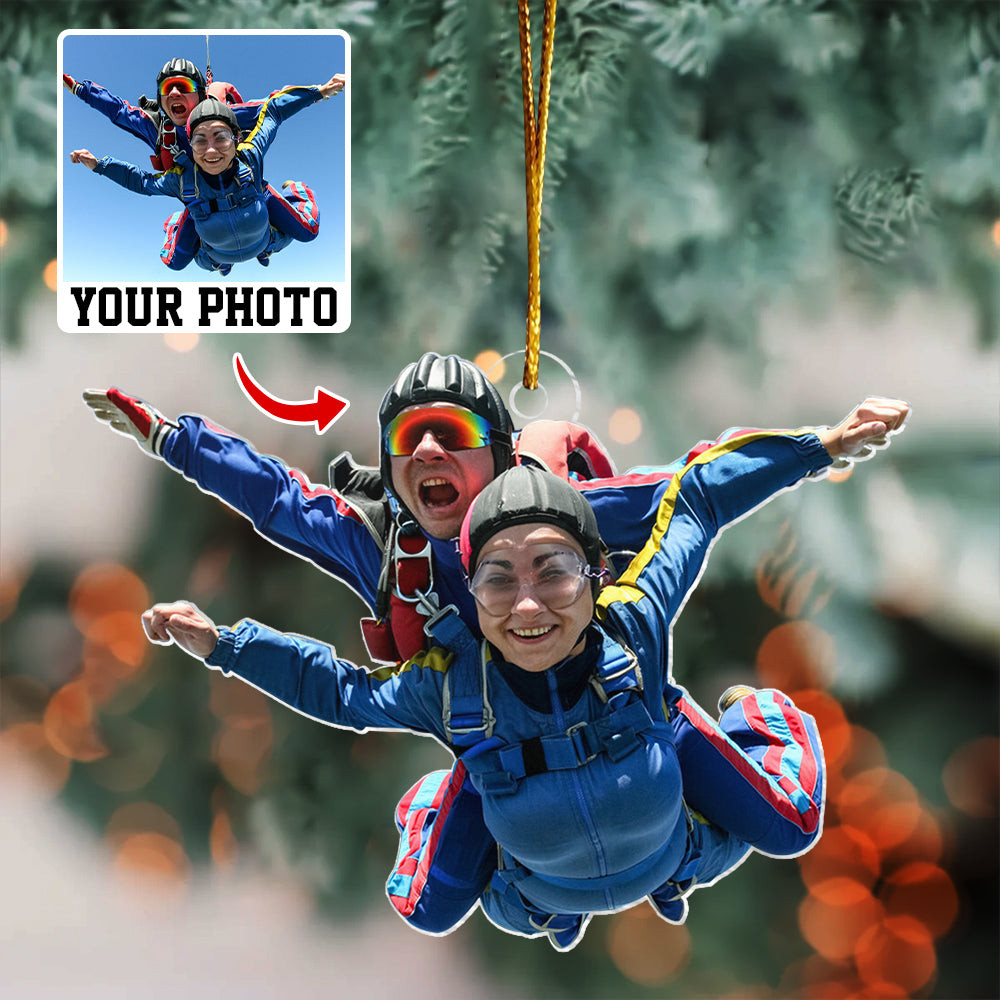 Personalized Photo Skydiving Christmas Ornament Christmas Signs Xmas Gifts For Adventurers