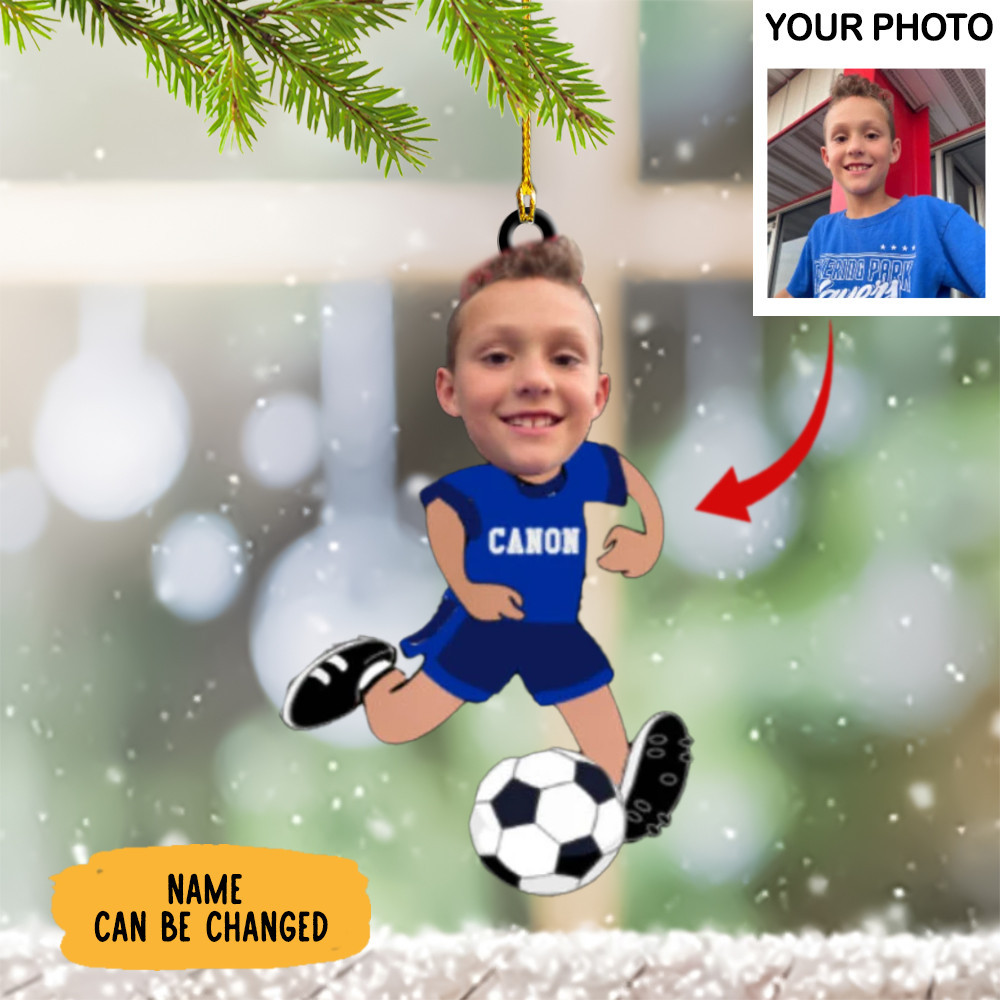 Personalized Photo Soccer Ornament Soccer Christmas Ornament Gifts For Sport Lovers