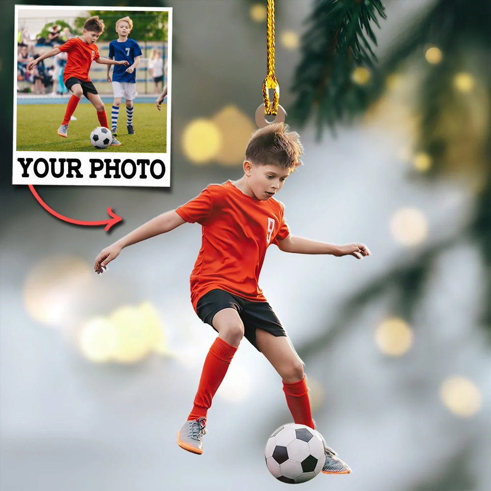 Personalized Photo Soccer Player Christmas Ornament Christmas Decor Sport Themed Gifts