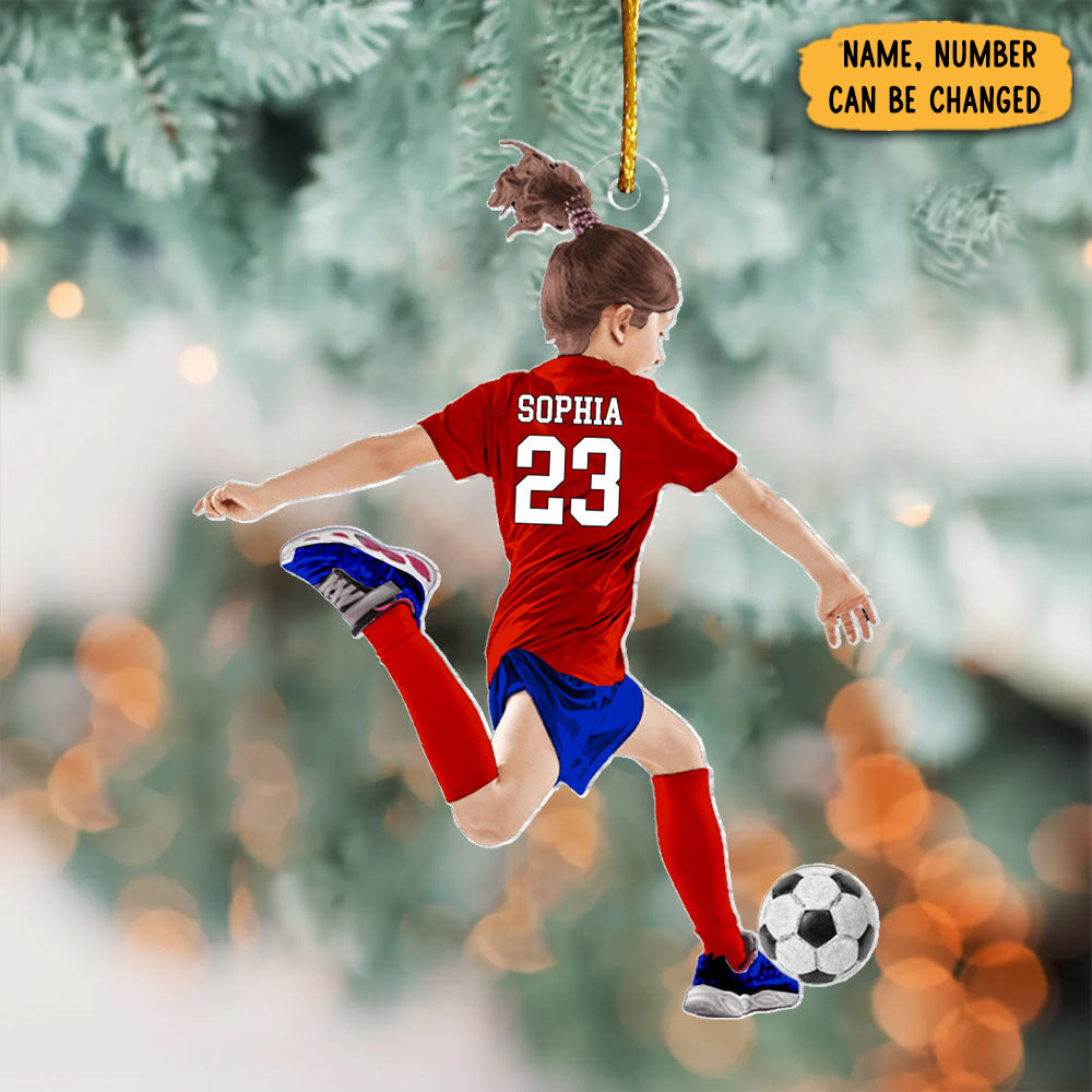 Personalized Photo Soccer Player Christmas Ornament Tree Decor Secret Santa Gift Ideas