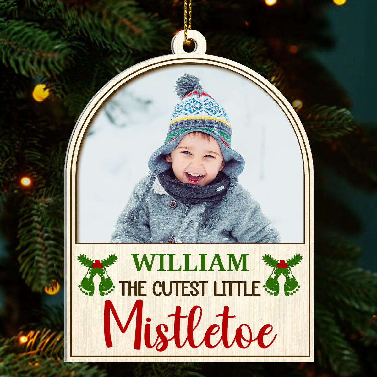 Personalized Photo The Cutest Little Mistletoes Christmas Ornament Xmas Gifts For Son