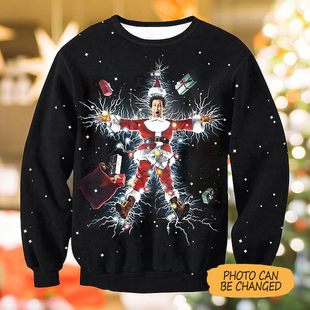 Personalized Photo Ugly Christmas Sweater Custom Sweatshirt With Picture Funny Gifts