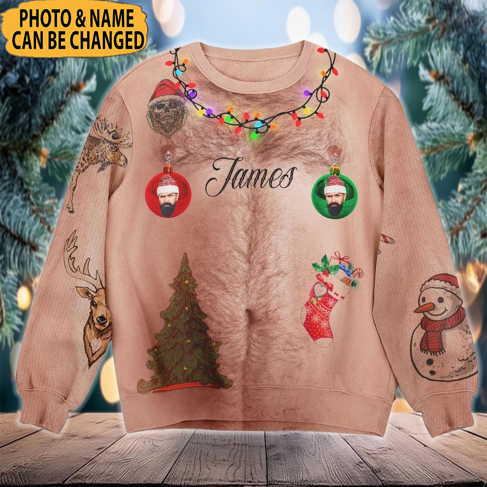 Personalized Photo Ugly Sweater Funny Christmas Sweater Gifts For Boyfriend
