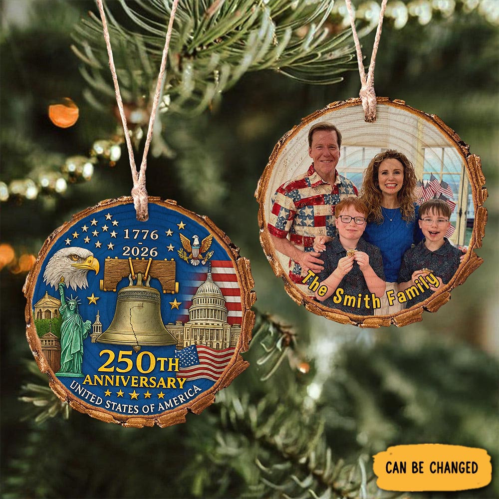 Personalized Photo US 250th Anniversary 1776 2026 Ornament Holiday Ornament Familly Gift Ideas