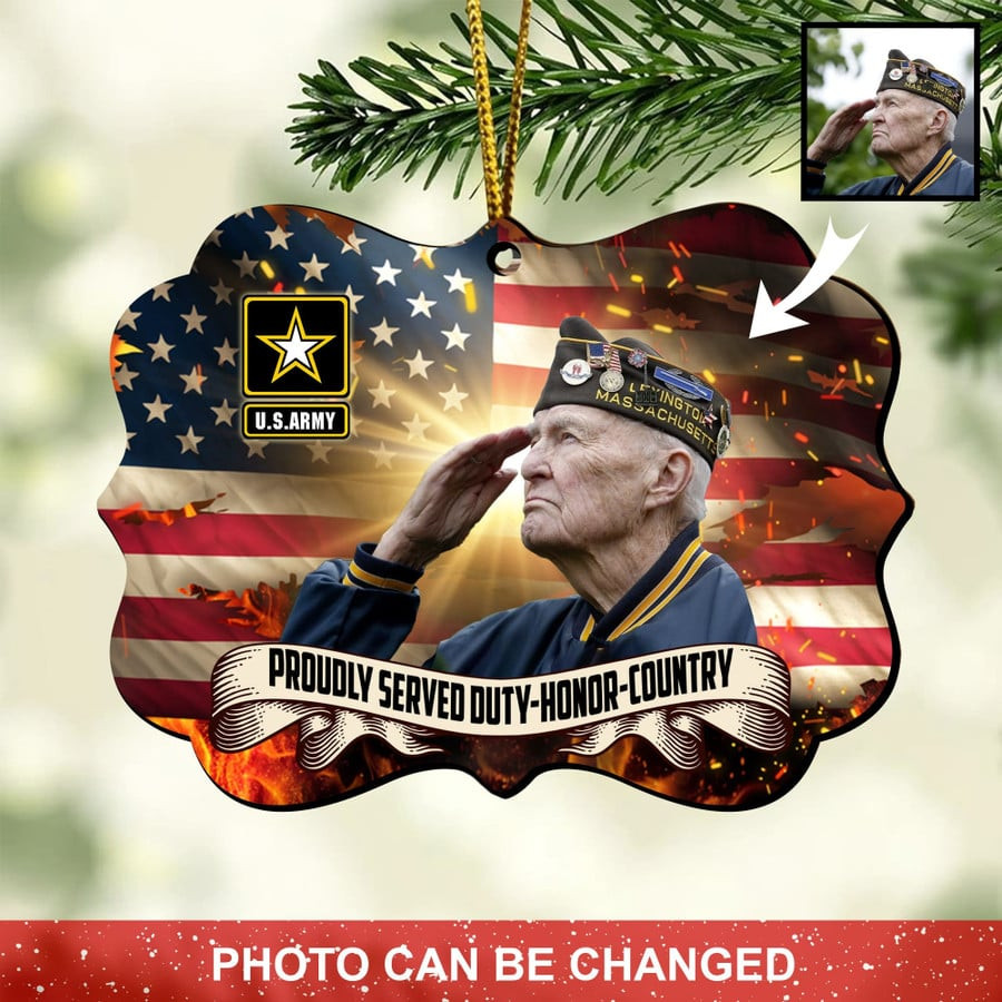 Personalized Photo US Army Christmas Ornament Christmas Decor Xmas Gifts For Dad
