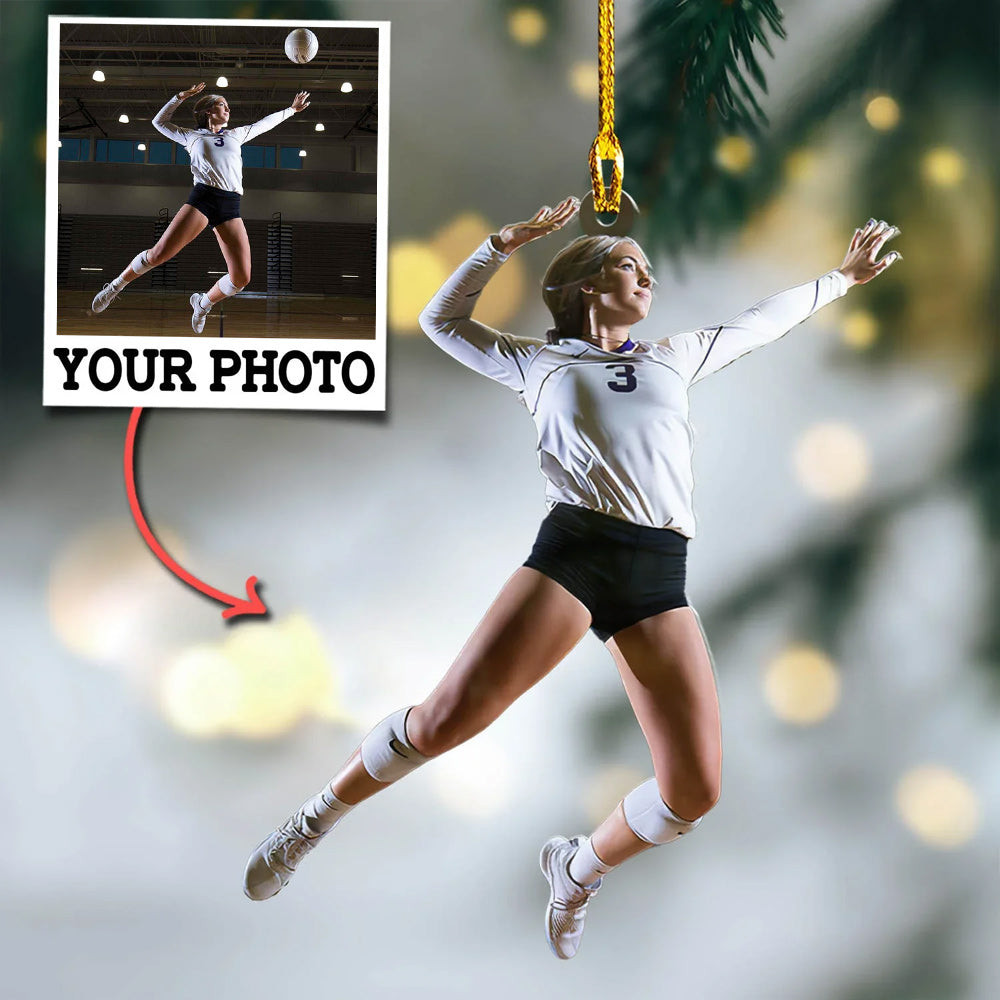 Personalized Photo Volleyball Player Christmas Ornament Holiday Signs Volleyball Lover Presents