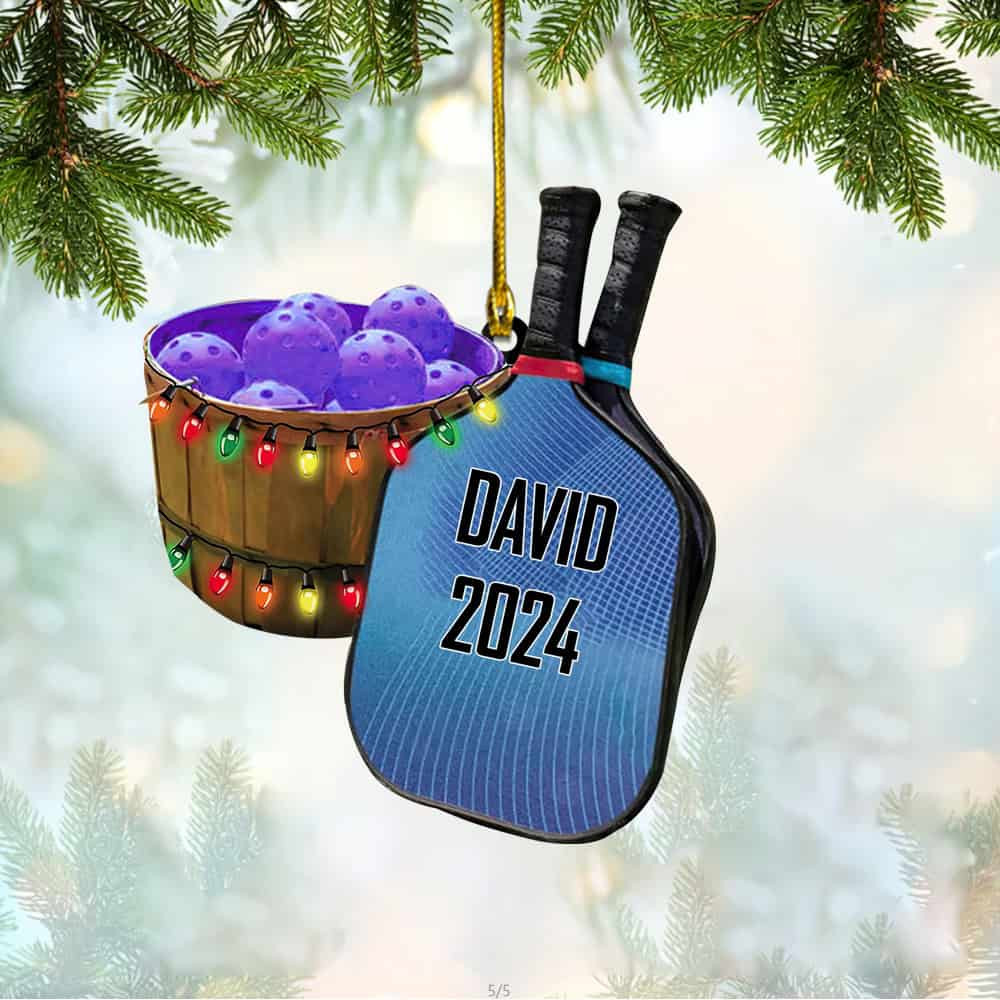 Personalized Pickleball Acrylic Christmas Ornament Pickleball Ornament Christmas Tree Gift For Pickleball Lover