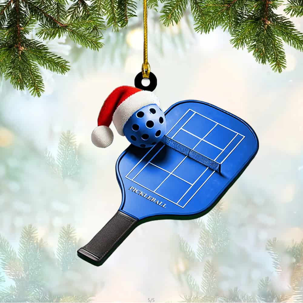 Personalized Pickleball Christmas Shaped Ornament Gift For Pickleball Lovers Pickleball Ornament Tree Hanging Ornament Pickleball Paddle