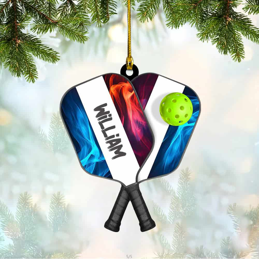 Personalized Pickleball With Paddles Rackets Ball Sport Personalized Acrylic Ornament Gifts For Pickleball Player Pickleball Lover