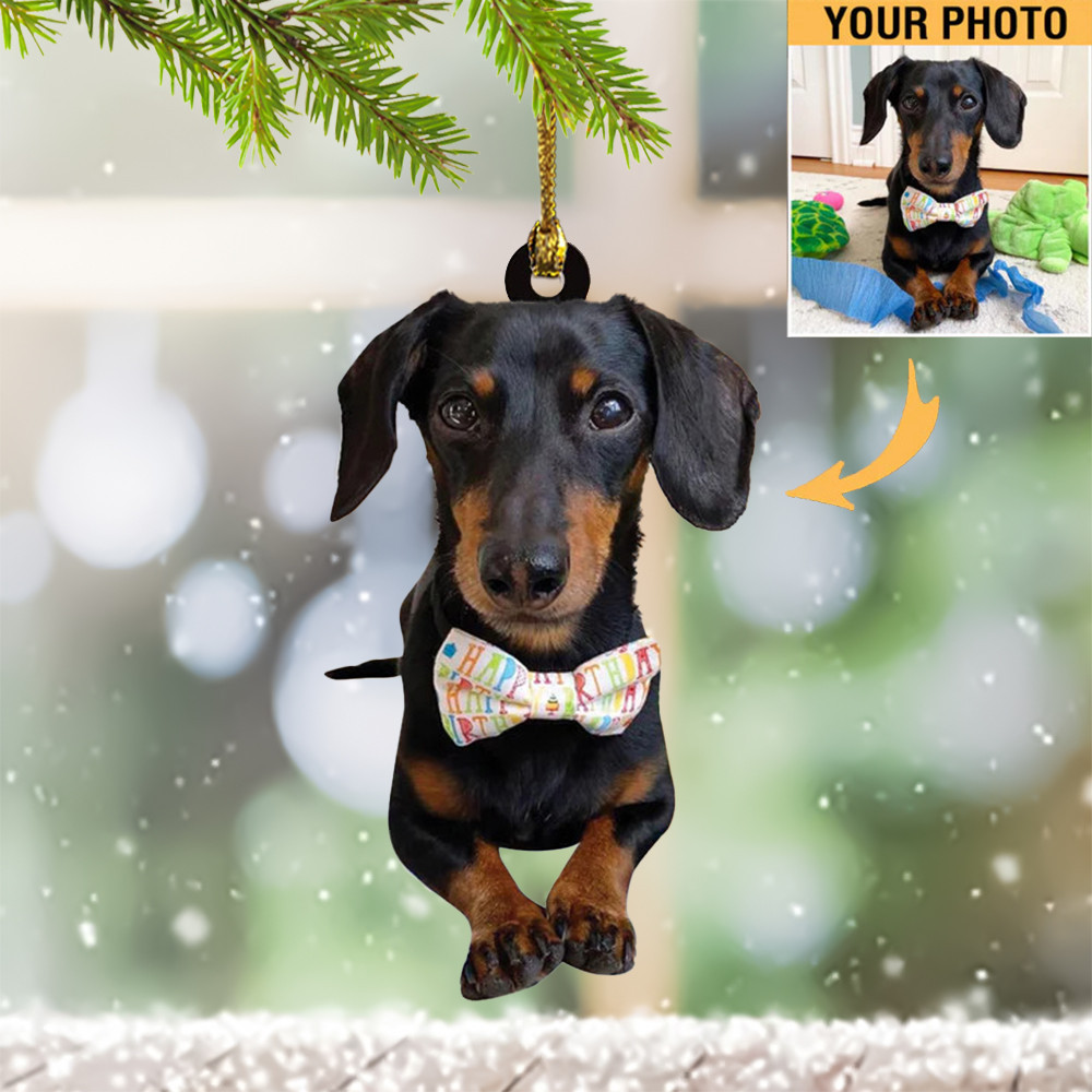 Personalized Picture Dachshund Christmas Ornament Photo Weiner Dog Xmas Tree Decorations