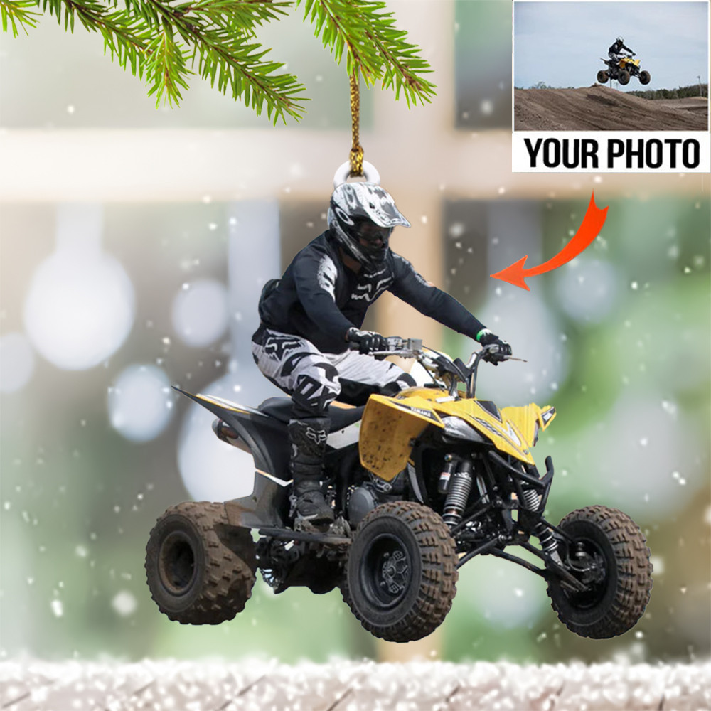 Personalized Picture Dirt Bike Ornament Custom Pics Christmas Gifts For Motocross Riders
