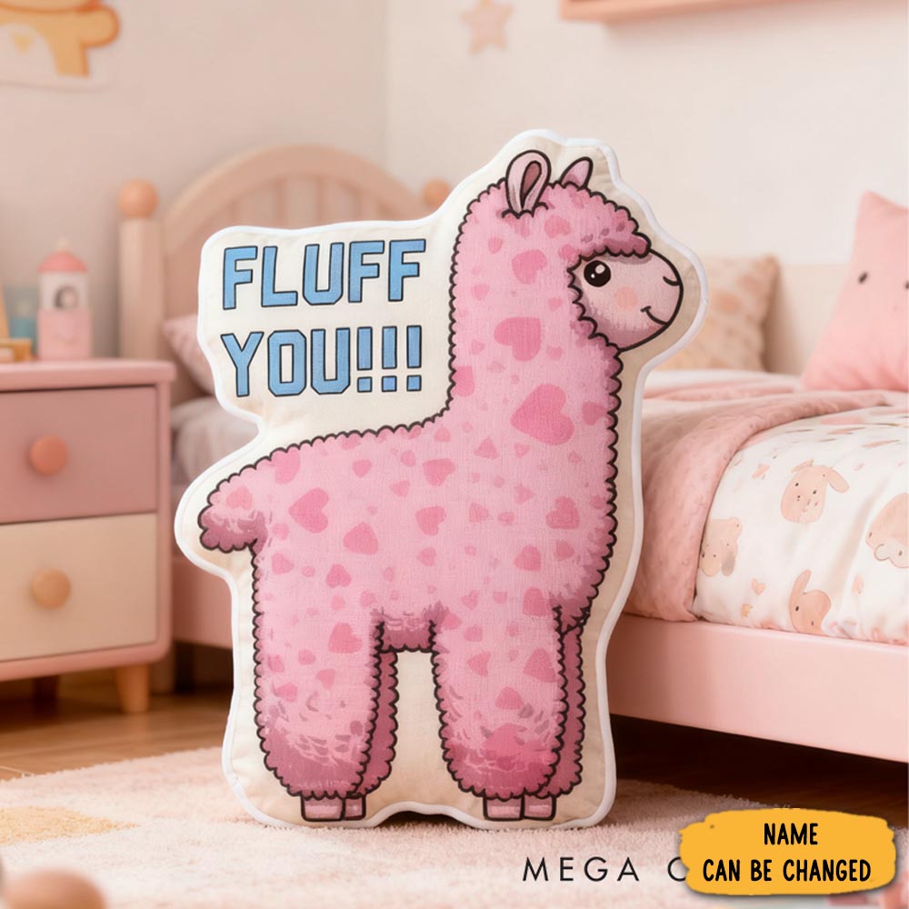 Personalized Pink Alpaca With Name Graphic 3d Print Pillow Christmas Gift For Kids Birthday Gift