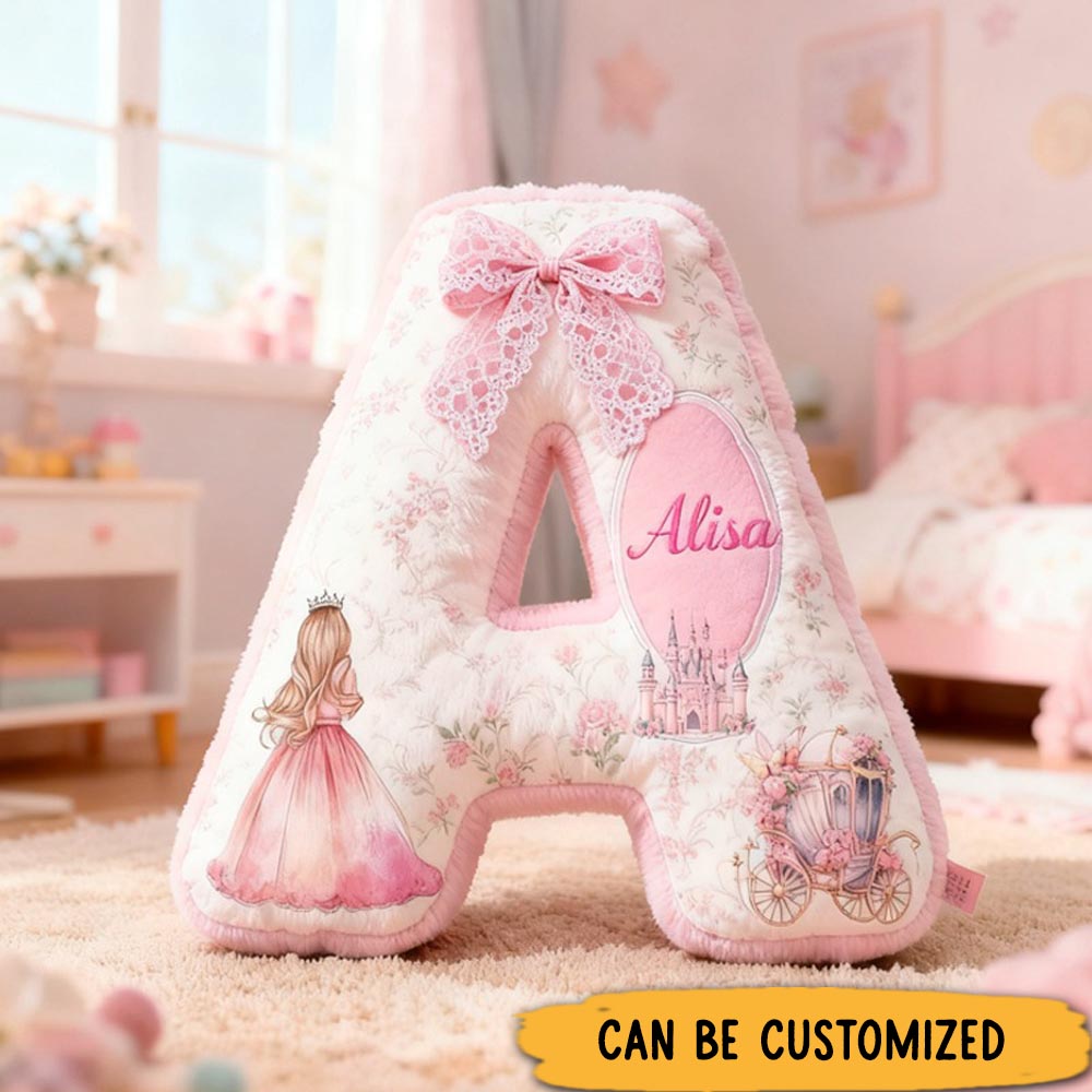 Personalized Pink Dream Fairy Tale Princess with Name Graphic 3D Print Pillow Christmas Gift for Kids
