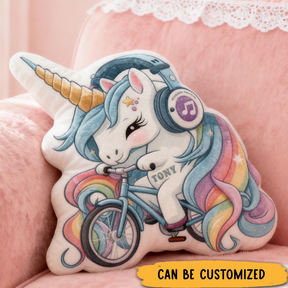 Personalized Pinky Animal Pillow Cozy Dreaming Princess Graphic 3D Print Bow Pillow Name Pillow Comfortable Travel Cushion for Kids Girls Riding Lovers