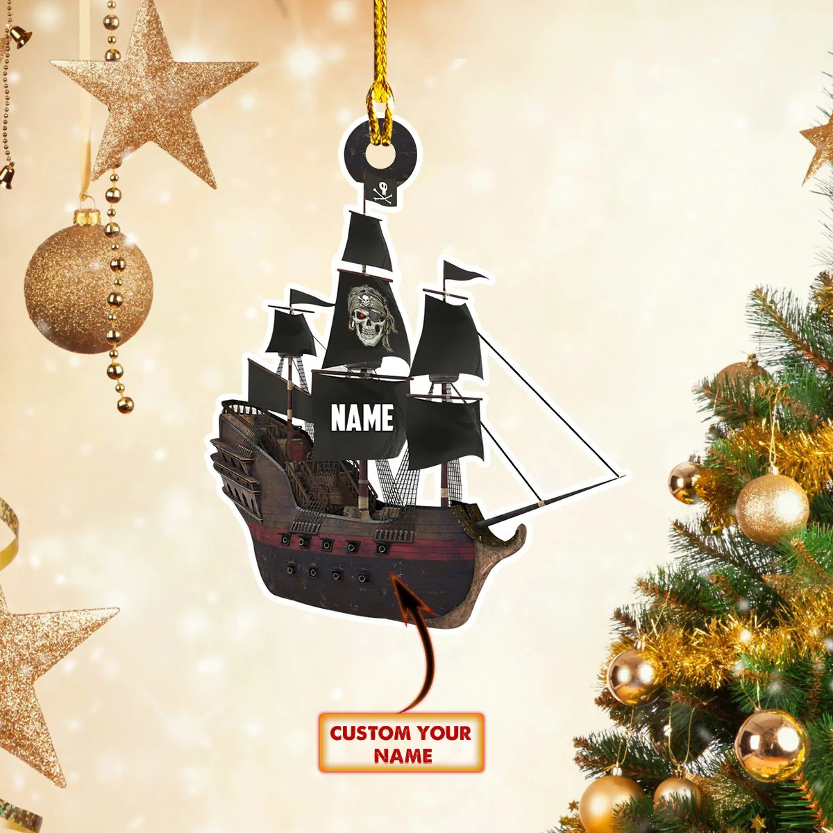 Personalized Pirate Ship Christmas Ornament Xmas Tree Decorations Ideas 2024