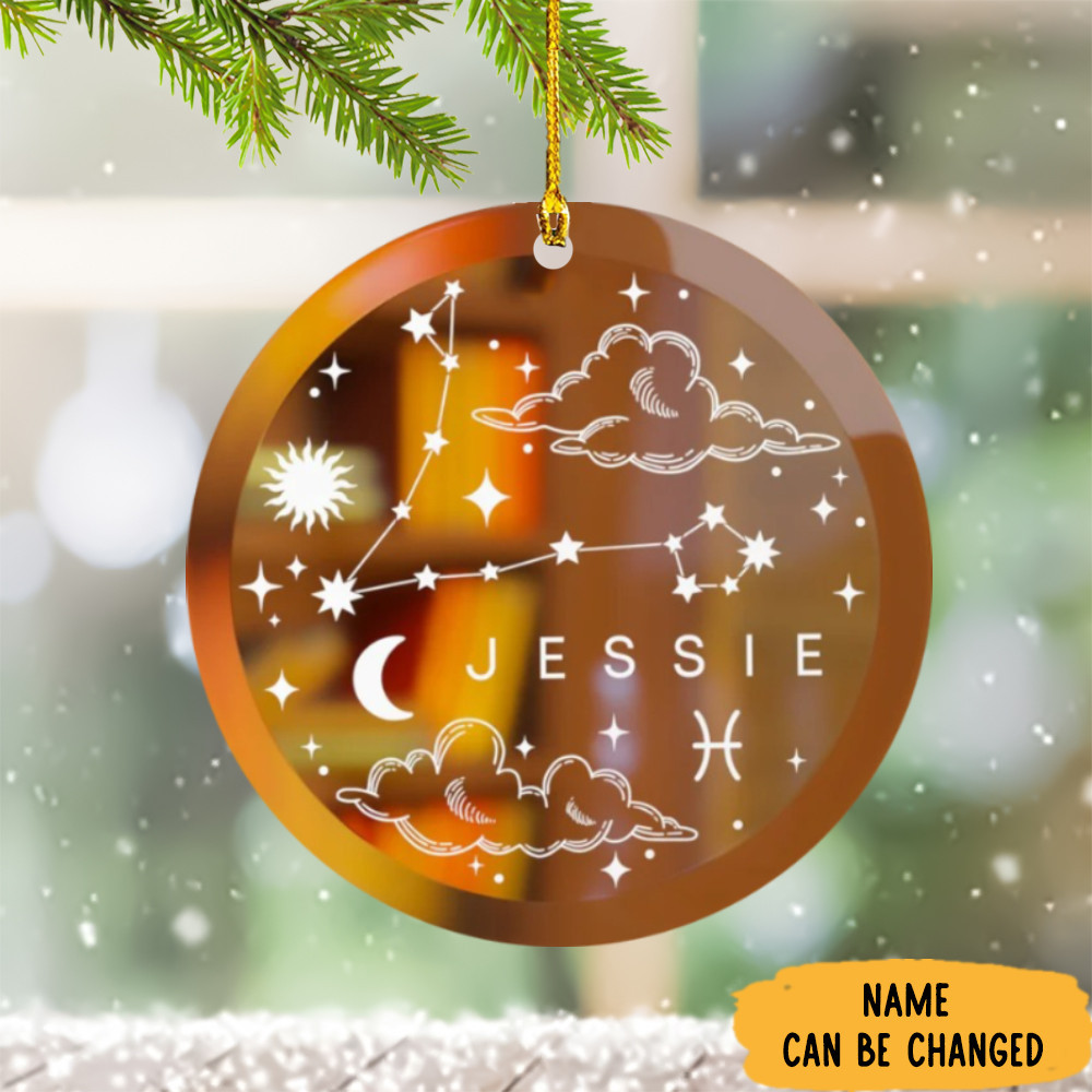 Personalized Pisces Christmas Ornament Pisces Ornament Xmas Tree Decoration Ideas