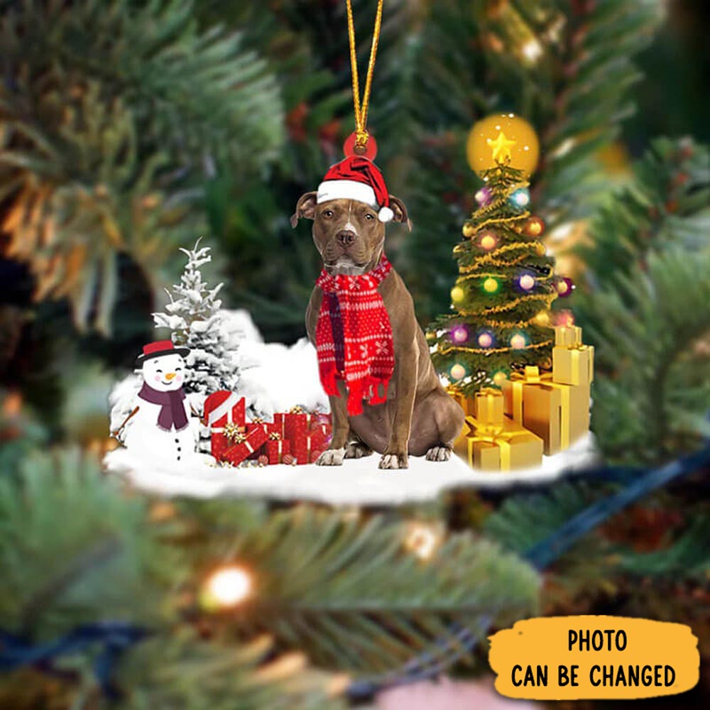 Personalized Pit Bull Christmas Ornament Festive Holiday Ornament Collection