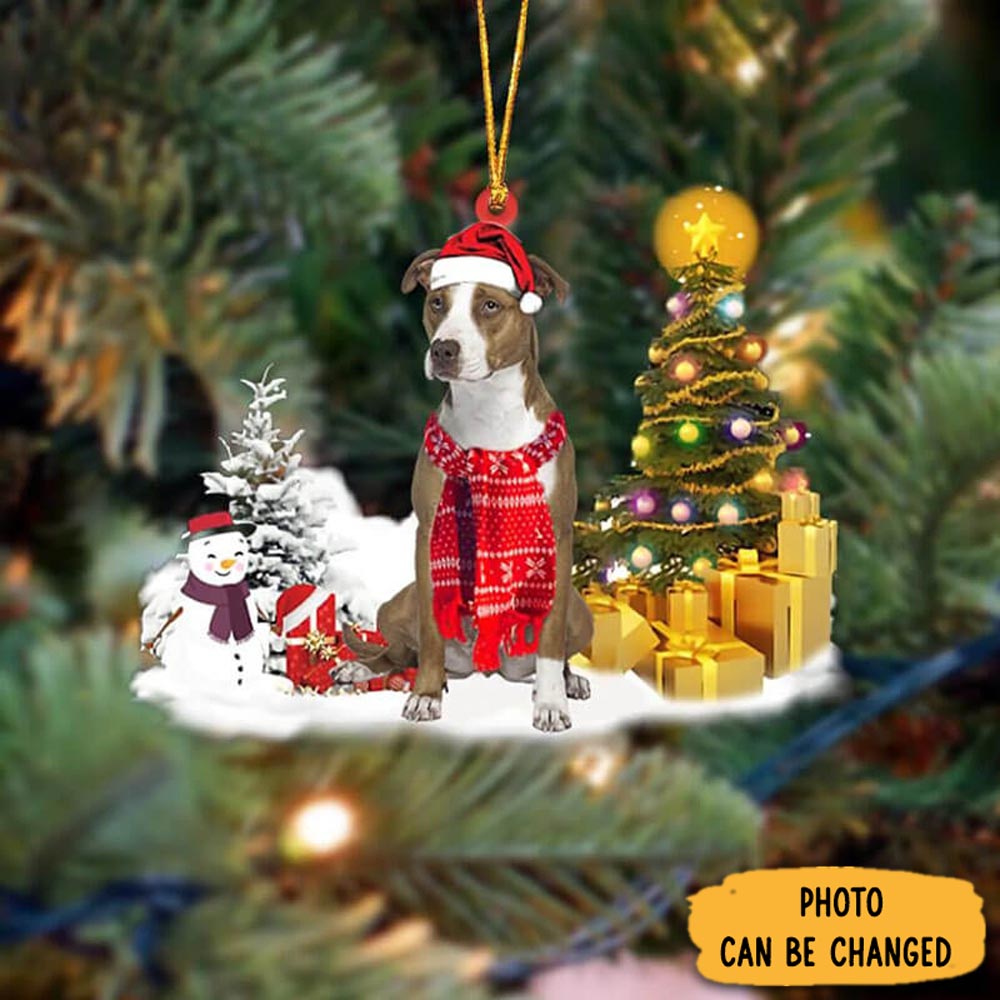 Personalized Pit Bull Christmas Ornament Joyful Home Ornament Decor