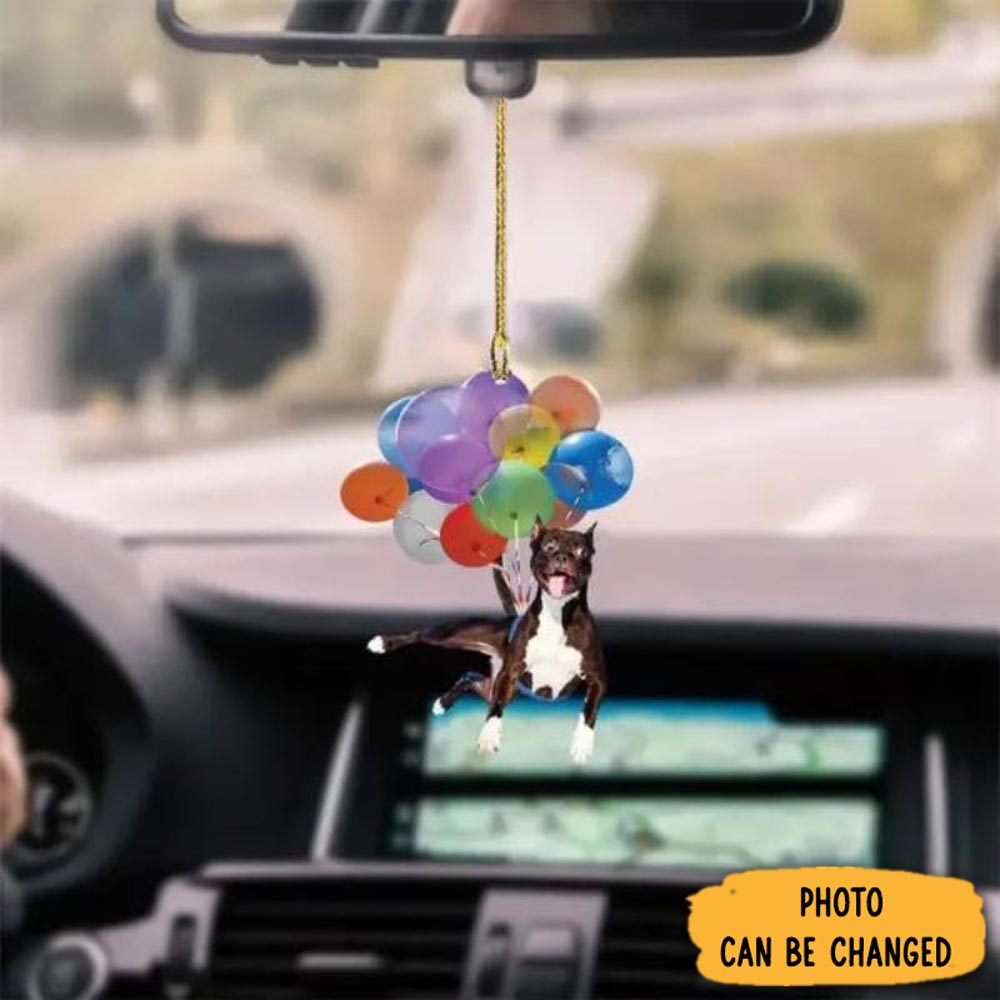 Personalized Pitbull Fly With Bubbles Car Hanging Ornament Classic Christmas Ornament Gift