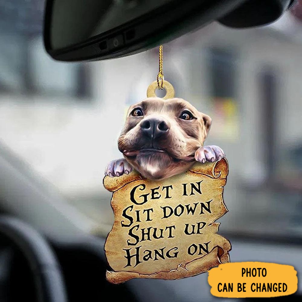 Personalized Pitbull Get In Ornament Custom Christmas Ornament Gift Idea