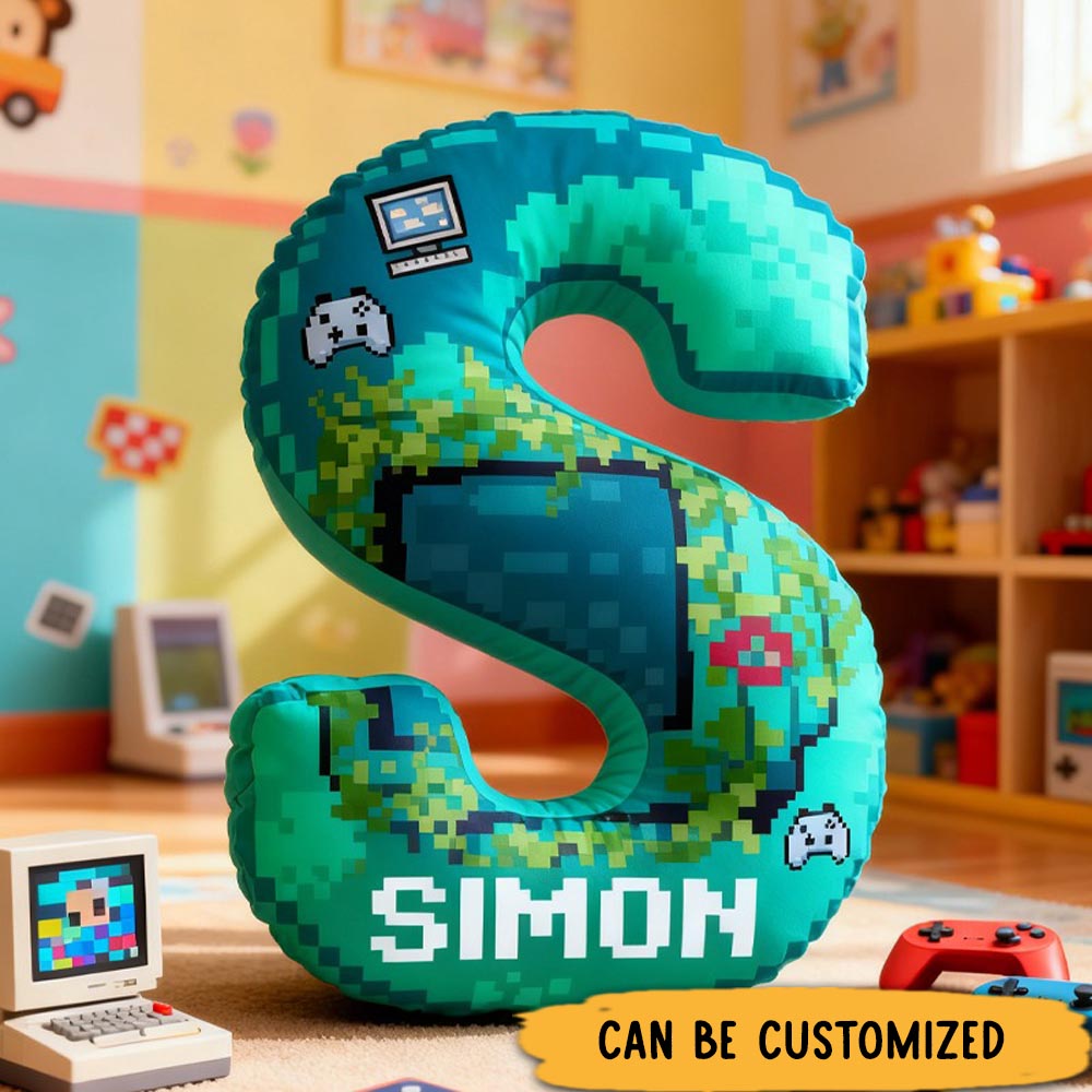 Personalized Pixel Art Gaming Pillow Game-Themed Room Decorations Pillow Kid Pillow for Game Geek Lover