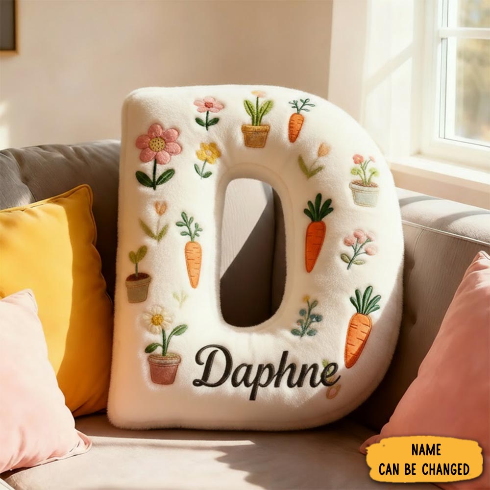 Personalized Plants Letter Pillow Graphic 3d Print Pillow Custom Name Design Pillow For Kids Family