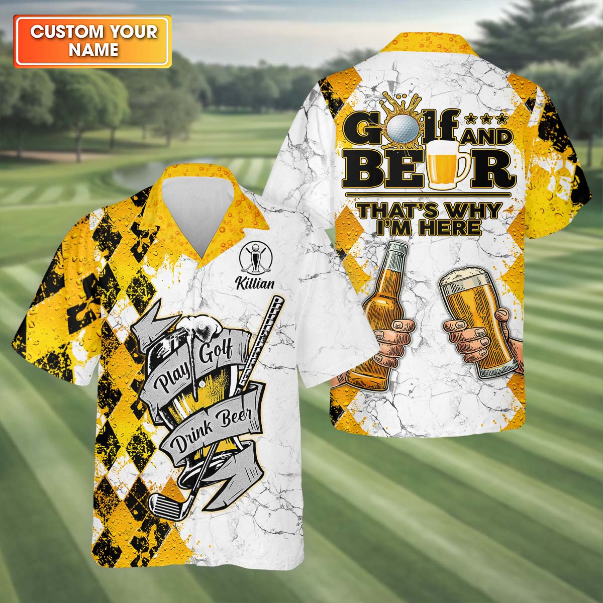 Personalized Play Golf Drink Beer Hawaiian Shirt Best Golf Tops Father's Day Present For Husband