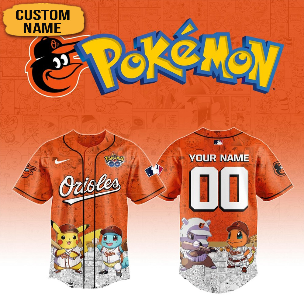 Personalized Pokemon Joining Baltimore Orioles Baseball Jersey Gifts For Baseball Fans