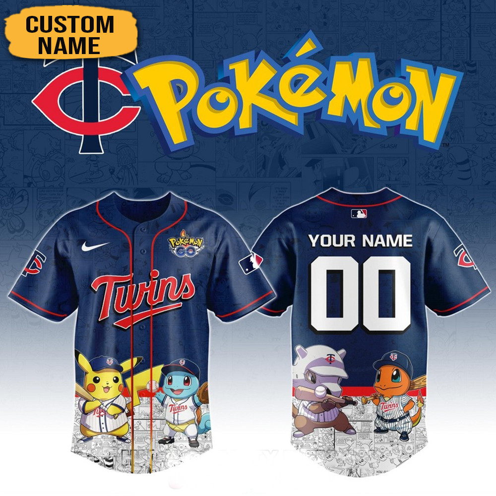 Personalized Pokemon Joining Minnesota Twins Baseball Jersey Gifts For Baseball Fans