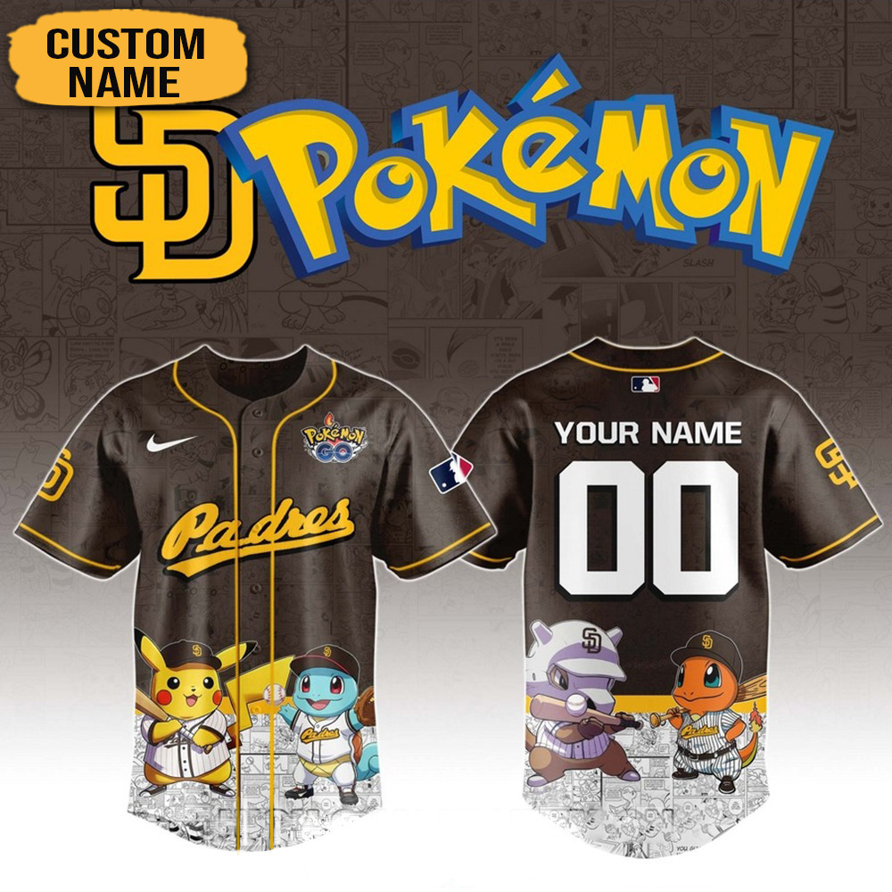 Personalized Pokemon Joining San Diego Padres Baseball Jersey Best Gifts For Baseball Lovers
