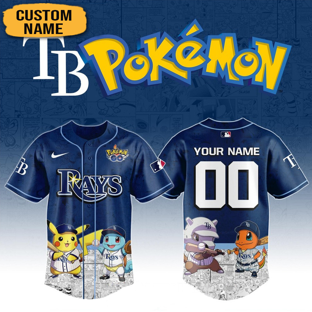 Personalized Pokemon Joining Tampa Bay Rays Baseball Jersey Best Gifts For Baseball Fans