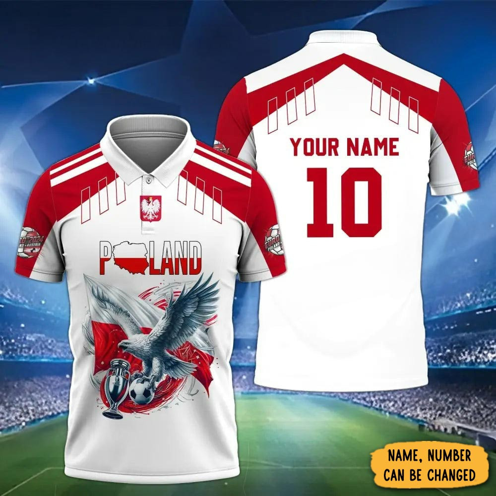 Personalized Poland Eagle Art Polo Shirt Poland National Football Team Shirt Fan Gear