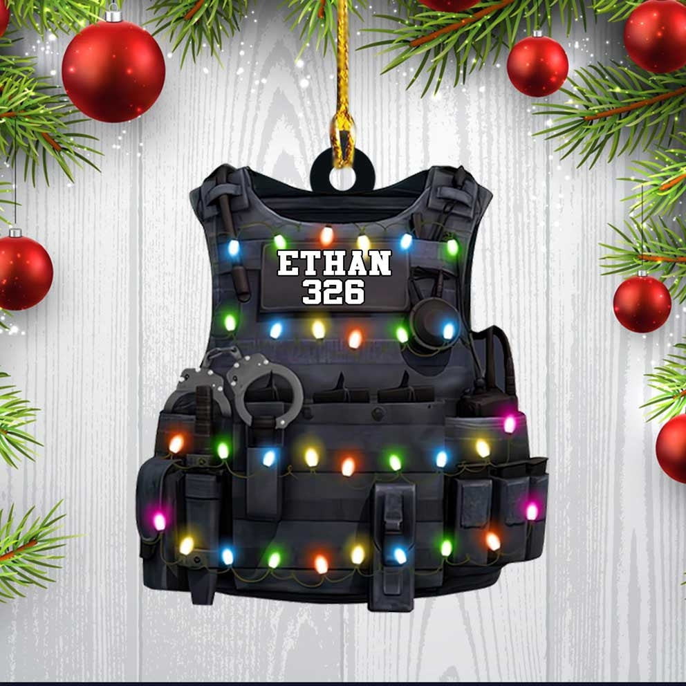 Personalized Police Armor Custom Shaped Police Acrylic Ornament for Police Man