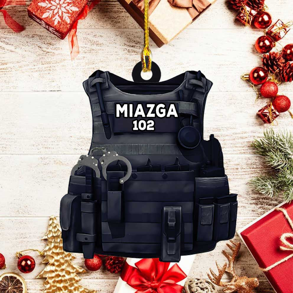 Personalized Police Bulletproof Vest Ornament Police Christmas Ornament for Him
