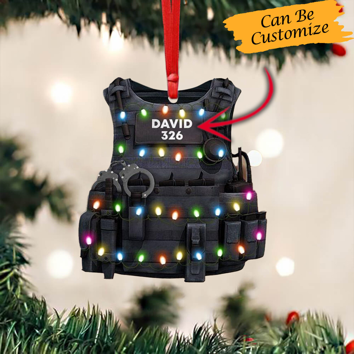Personalized Police Bulletproof Vest Ornament Tree Decorating Ideas Gift For Police