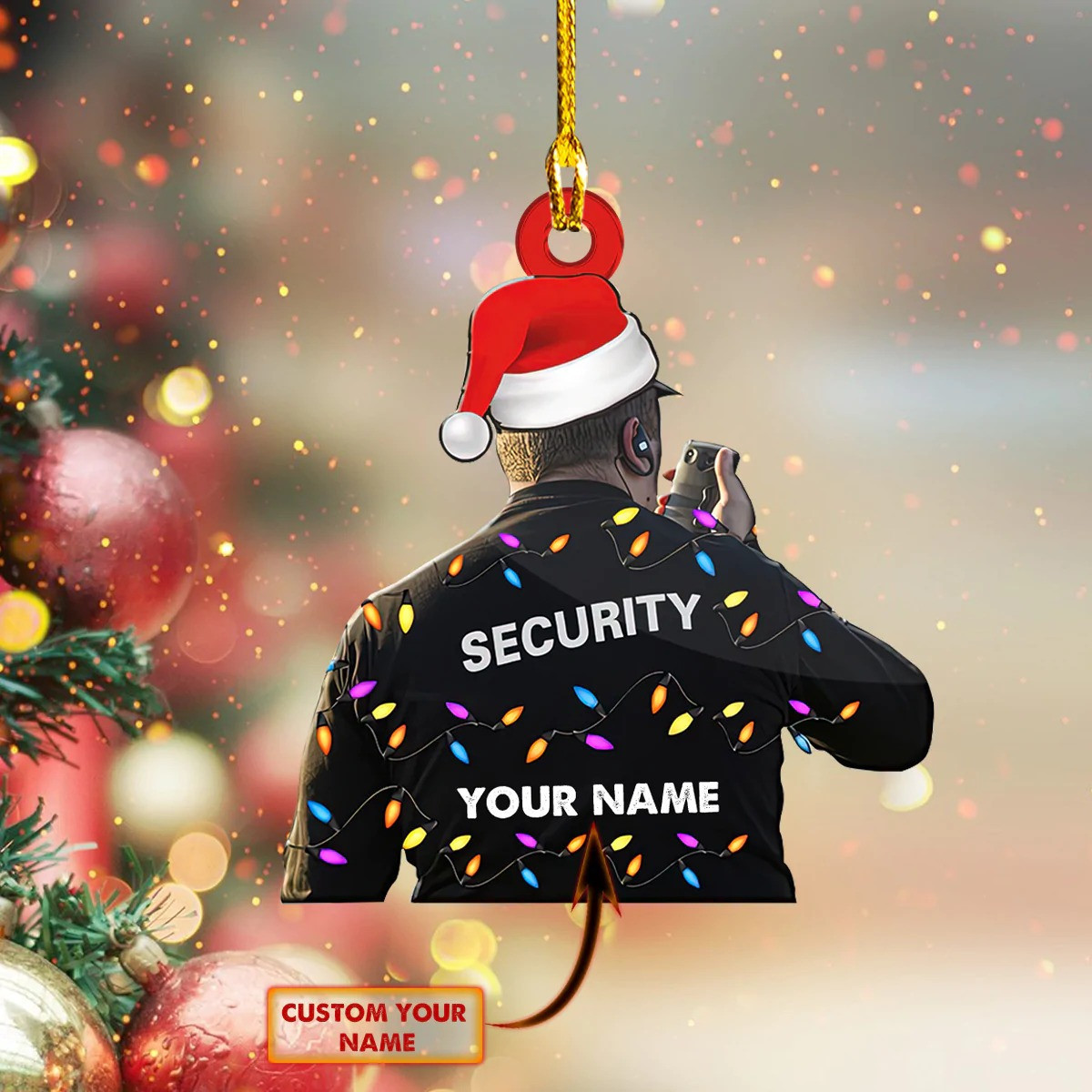 Personalized Police Christmas Ornament 2024 Thin Blue Line Christmas Tree Ornaments