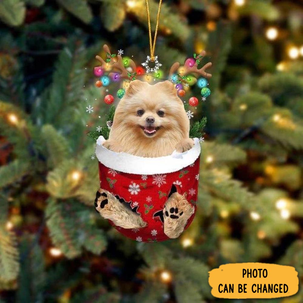 Personalized Pomeranian In Snow Pocket Christmas Ornament Heartfelt Ornament Gift For Mom