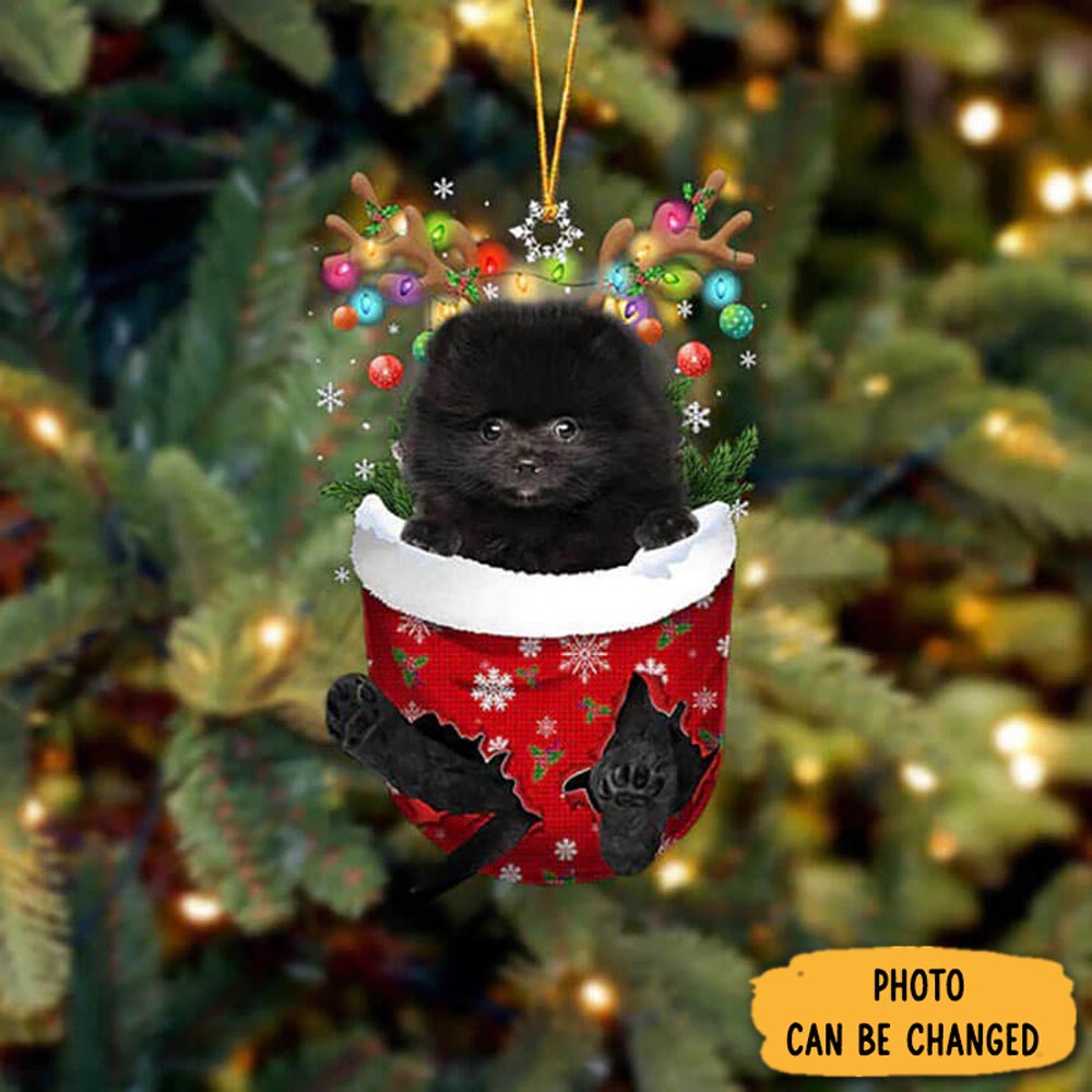 Personalized Pomeranian In Snow Pocket Christmas Ornament Lovely Ornament Gift For Him