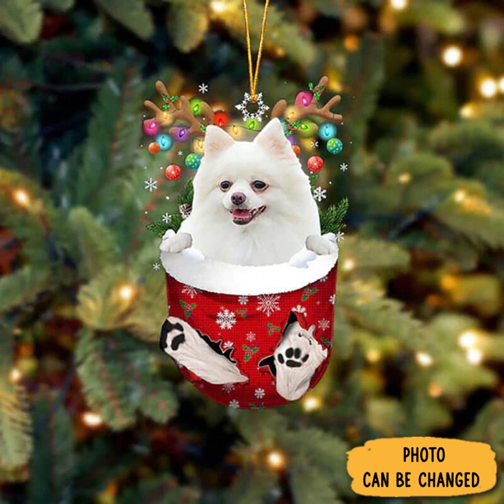 Personalized Pomeranian In Snow Pocket Christmas Ornament Sweet Ornament Gift For Couples Memorable Holiday Ornament Gift Perfect Christmas Ornament Gift