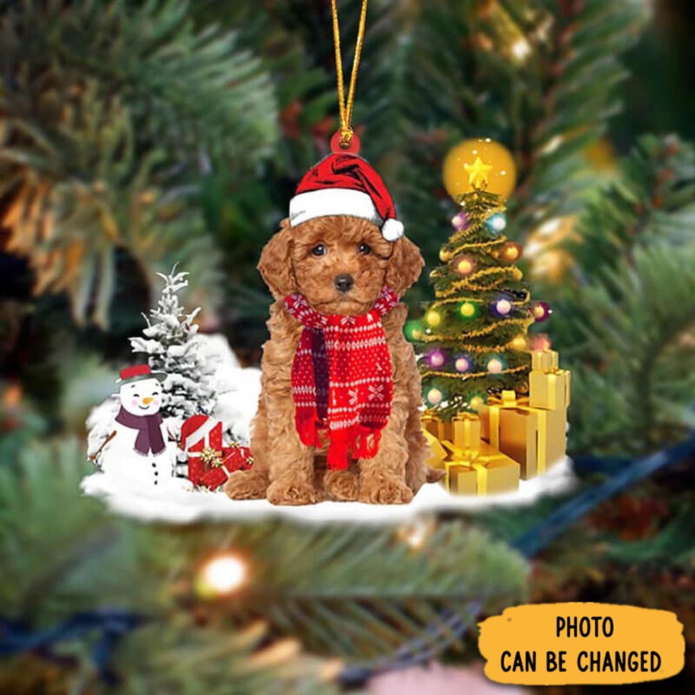 Personalized Poodle Christmas Ornament Charming Christmas Ornament Gift Idea Custom Christmas Ornament For Family Elegant Tree Ornament Decoration