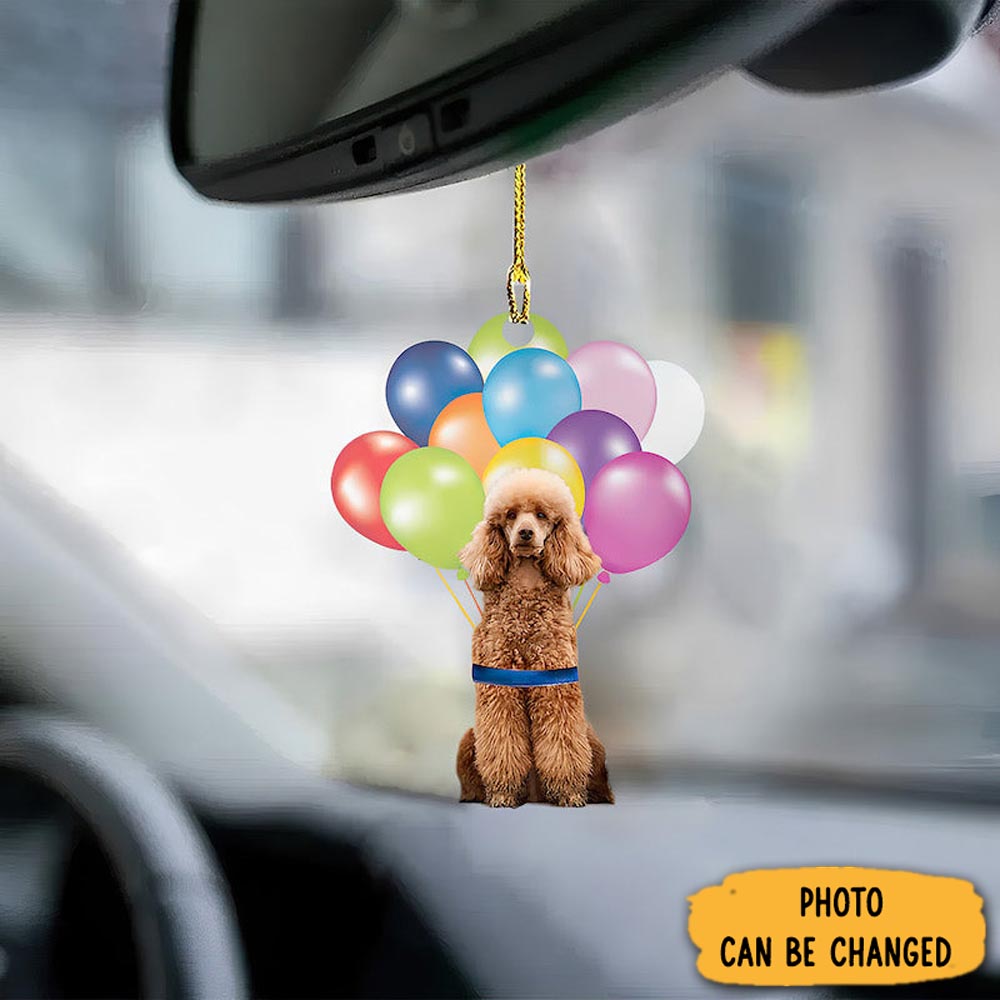 Personalized Poodle Fly With Bubbles Car Hanging Ornament Classic Christmas Ornament Gift Perfect Christmas Ornament Gift Personalized Christmas Ornament Gift Custom Christmas Ornament Gift Idea