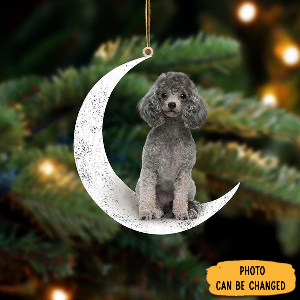 Personalized Poodle Sit On The Moon Ornament Memorable Anniversary Ornament Keepsake